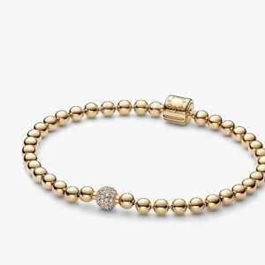 Pandora Beads & Pavé bracelet 14k gold-plated